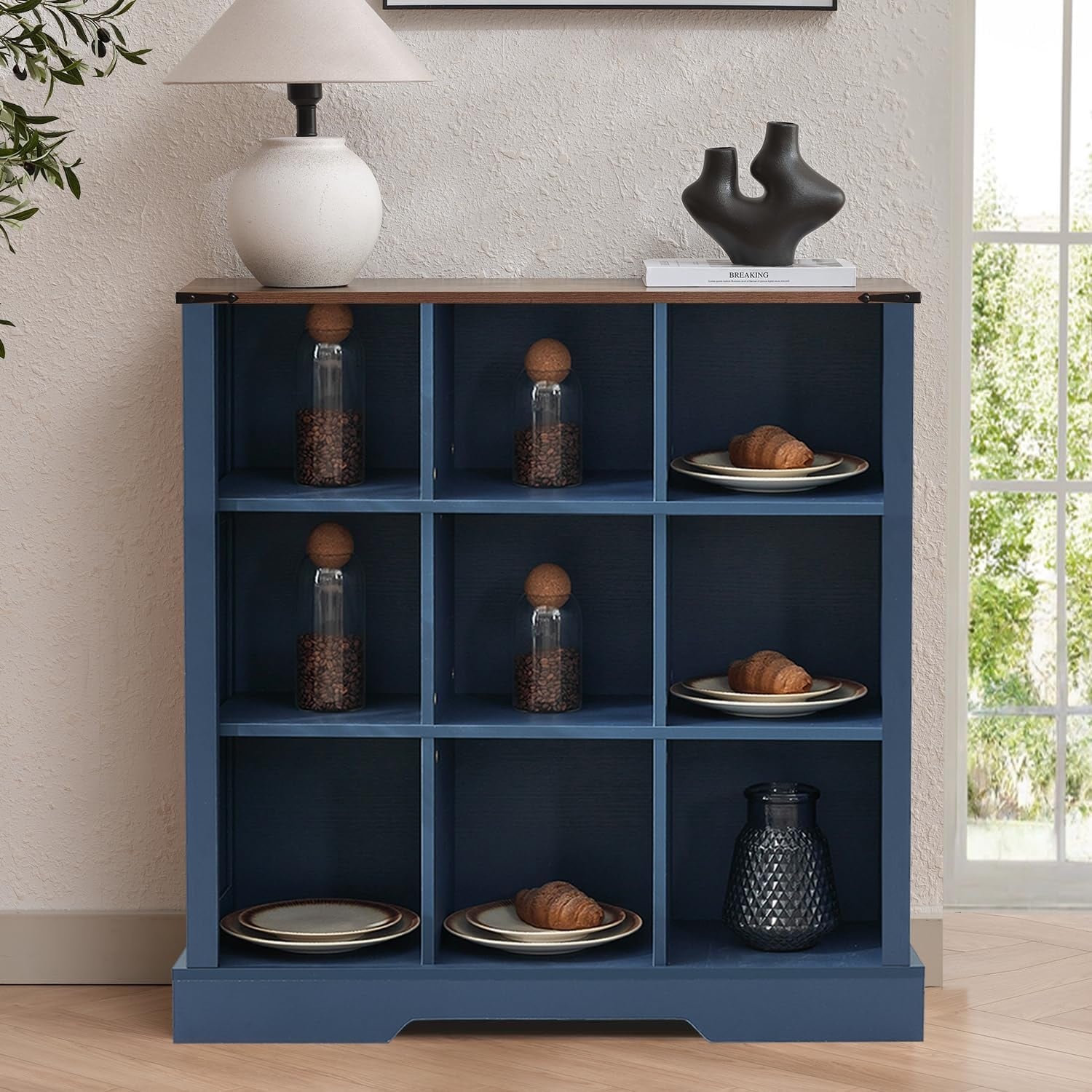 9-Cube-LED-Wood-Bookshelf-with