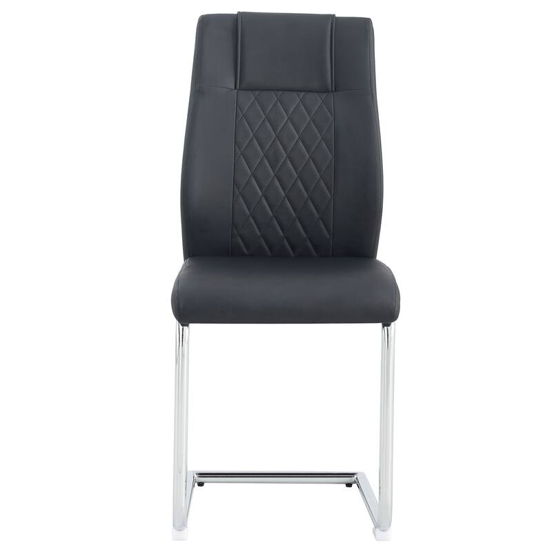 4-Piece Set of PU Leather Padded Modern Dining Chairs, Suitable for Dining Room or Living Room
