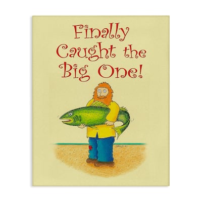 Stupell The Big One Fisherman Canvas Wall Art Design By Roger Straub