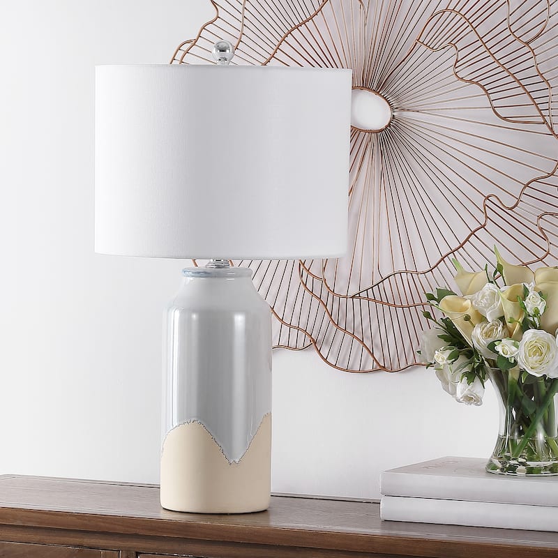 SAFAVIEH Lighting Jenice 27.5" Table Lamp - 14" W x 14" D x 26" H - 14Wx14Dx28H