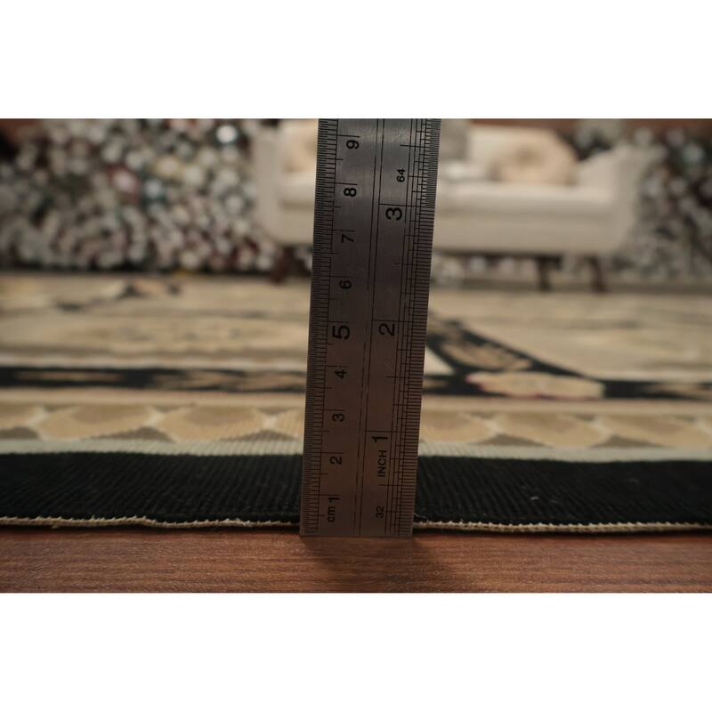 Hand Knotted Oriental 100% Wool Carpet Traditional Floral Brown Tapestries Area Rug - 9' 7'' X 7' 11''