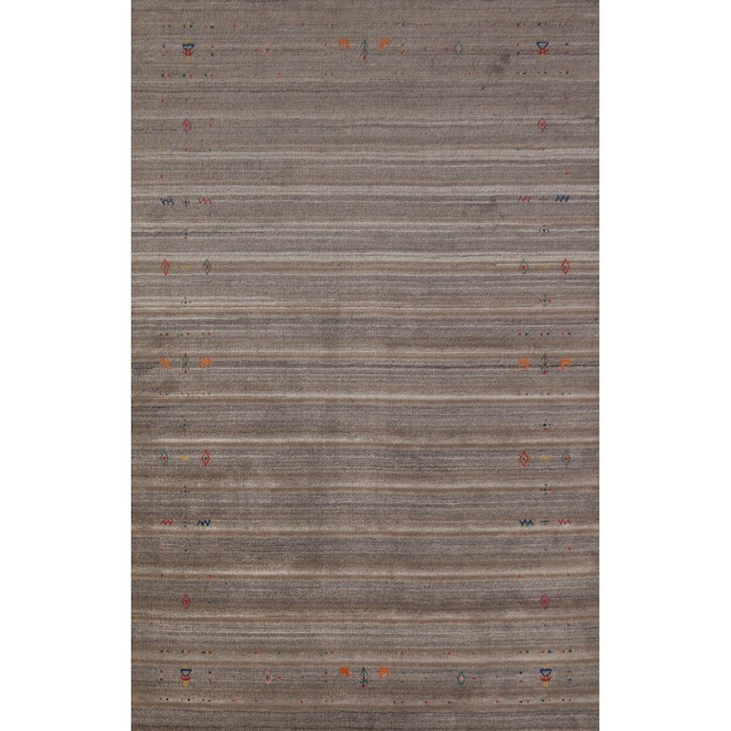 Hand Knotted Oriental 100% Wool Carpet Tribal Tribal Multi-Colored Gabbeh Area Rug - 8' 1'' X 5' 2''