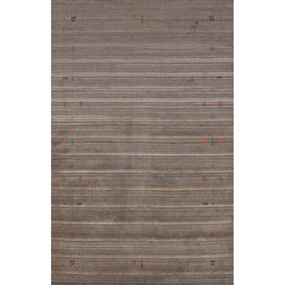 Hand Knotted Oriental 100% Wool Carpet Tribal Tribal Multi-Colored Gabbeh Area Rug - 8' 1'' X 5' 2''