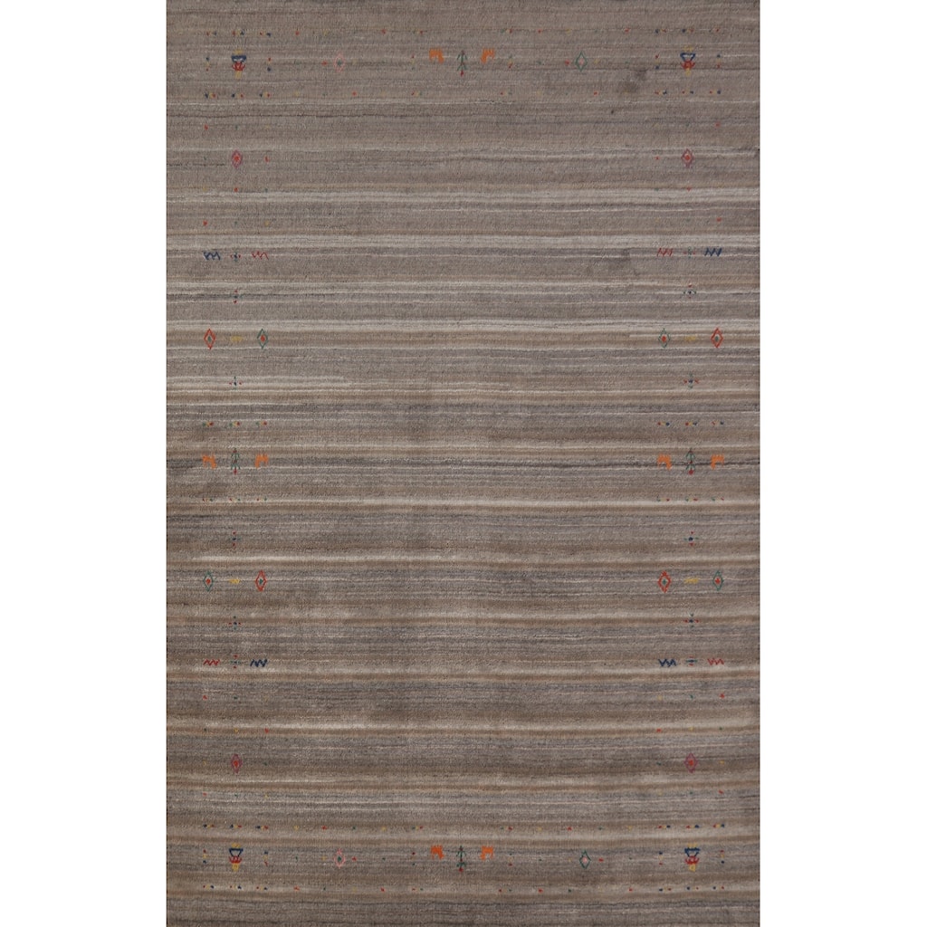 Hand Knotted Oriental 100% Wool Carpet Tribal Tribal Multi-Colored Gabbeh Area Rug - 8' 1'' X 5' 2''
