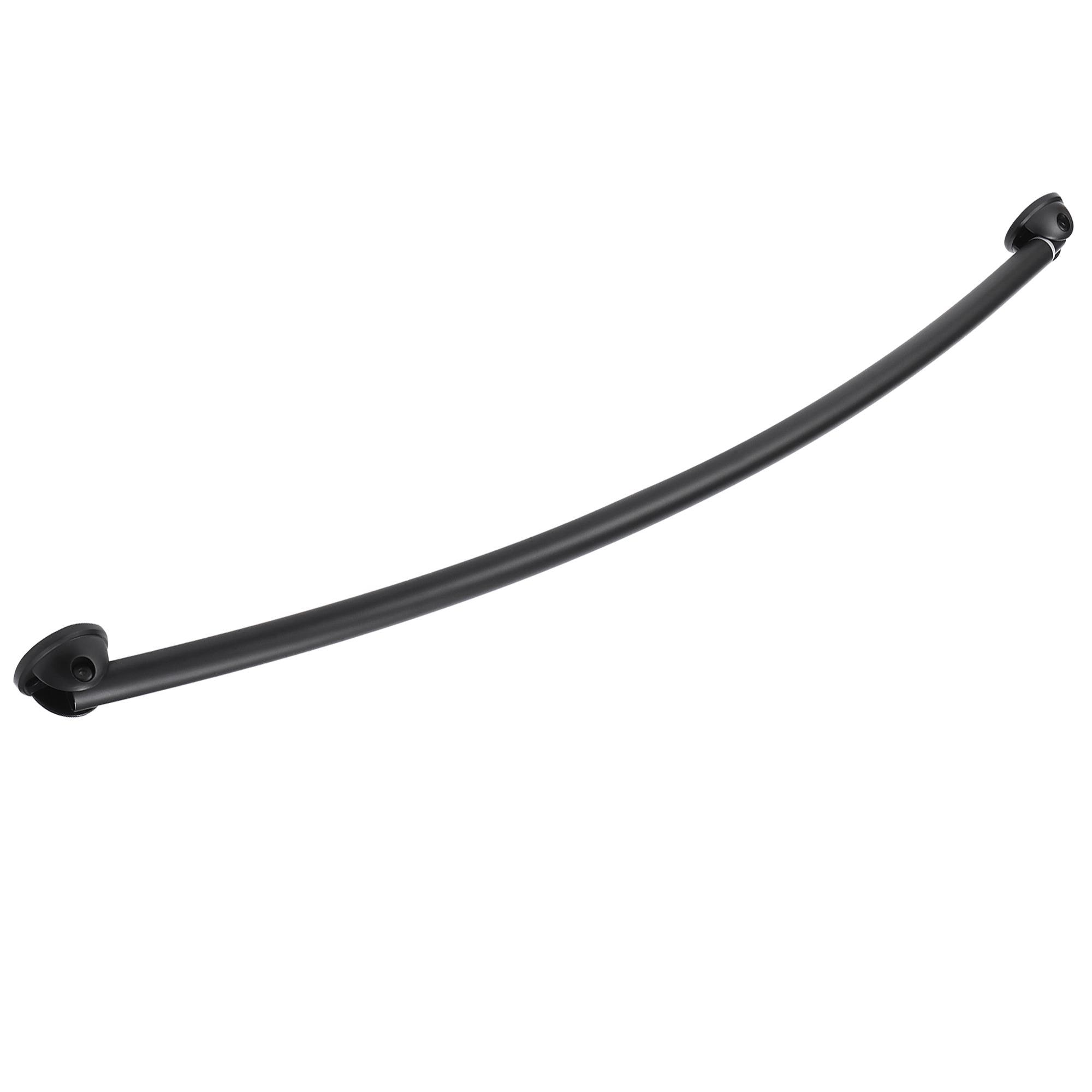 Adjustable Curved Shower Rod, 44-Inch to 63-Inch, Design House Shower Curtain Rod, Expandable, Matte Black, 582817