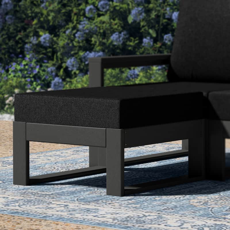 Polytrends Endless Patio Deep Seating Ottoman with Gray Frame