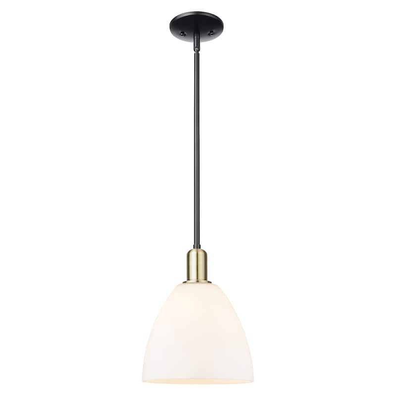 Innovations Lighting Endless Possibilities Arcadia - Bristol - 1 Light 9" Stem Hung Mini Pendant - Black Antique Brass/Matte White