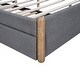 preview thumbnail 6 of 20, Twin Size Sofa Platform Bed Frame with Twin Size Trundle Bed, Cashew Nut Shape Upholstered Headboard Wood Supporting Feet