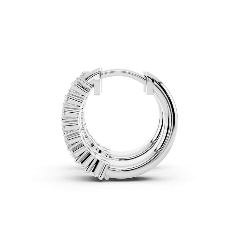 Vault Classics 1.00ct TW Natural Diamond 3-Row Hoop Earrings (I VS2)