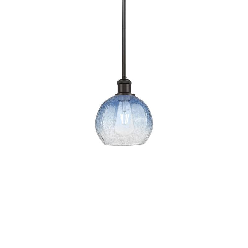 Innovations Lighting 516-1S-10-8 Brookhaven Globe Pendant Brookhaven - Oil Rubbed Bronze / Sapphire Blue