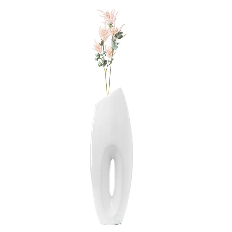 Modern White Large Floor Vase - 29 in.	