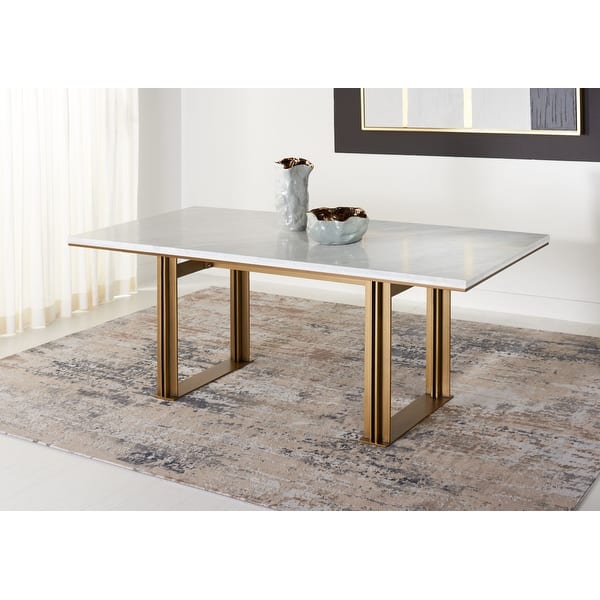Safavieh Couture Azalea Marble Rectangle Dining Table 78 7 W X 35 4 L X 31 1 H Overstock 33302600