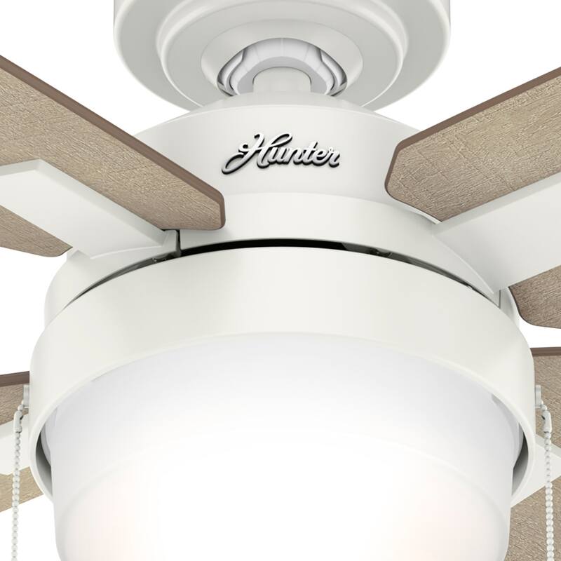 Hunter 54" Castlehill Fresh White Ceiling Fan with LED Light Kit and Pull Chain - Casual, Transitional, Minimalist