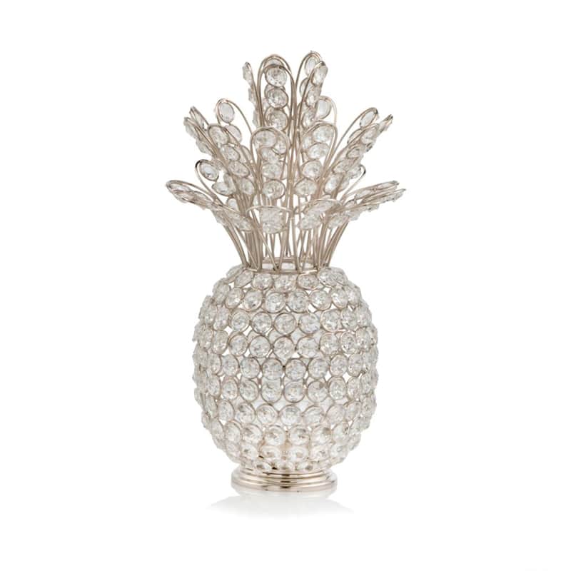 HomeRoots 13" Silver Metal Decorative Pineapple - 6' X '12.5' X '6