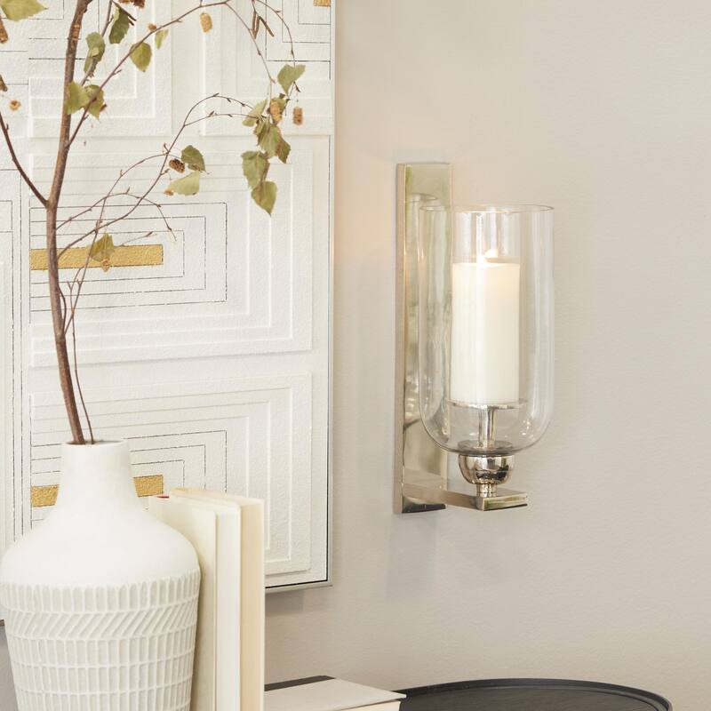 Aluminum Metal Single Candle Wall Sconce - Silver, Gold, Black - Roche River Decor