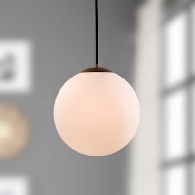 SAFAVIEH Lighting Nelda Adjustable 1-light Brass Pendant - 11.5"x11.5"x14.5-86.5"