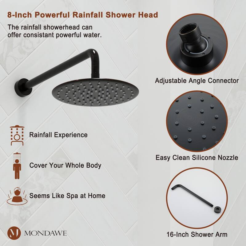 Retro Series 9 in. Rain Wall Mount Dual Shower Heads with 1.8 GPM
