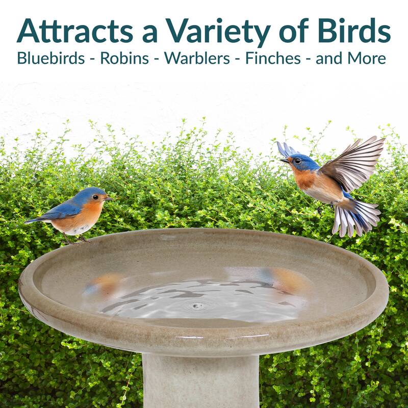 Sunnydaze Duo-Tone Ceramic Bird Bath
