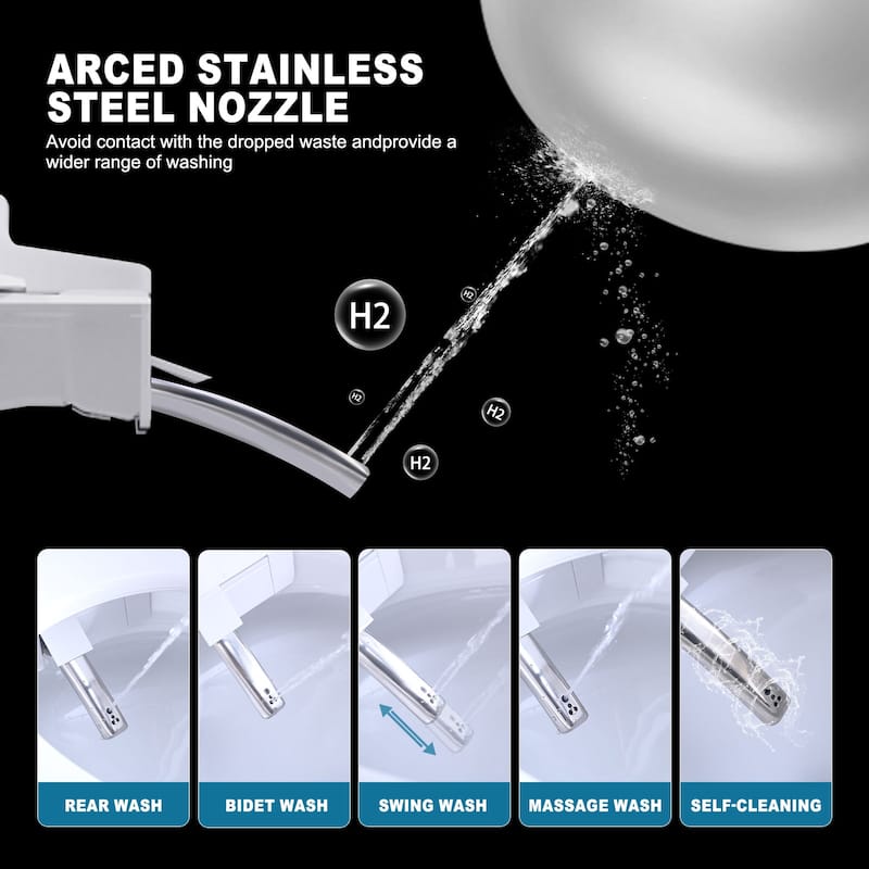 PROOX Smart Toilet, Bathroom One Piece Bidet Toilet with Warm Water,Dual Auto Flush,Foot Sensor Operation