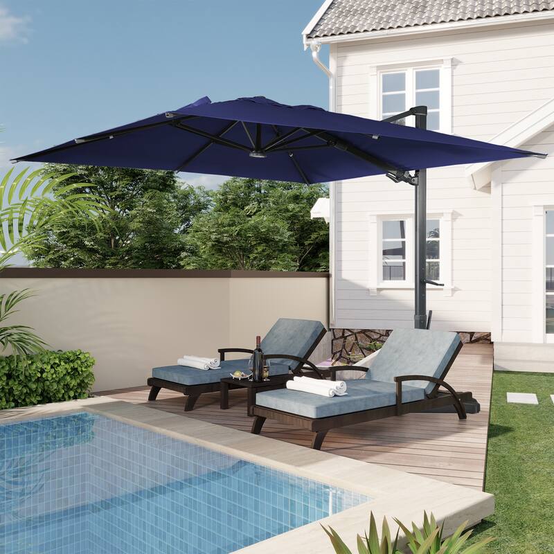 10FT Cantilever Umbrella Rectangular Crank Market Umbrella