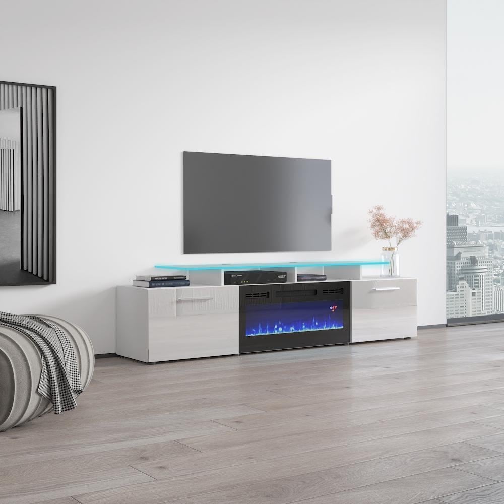 Rova EF Electric Fireplace Modern 75" TV Stand