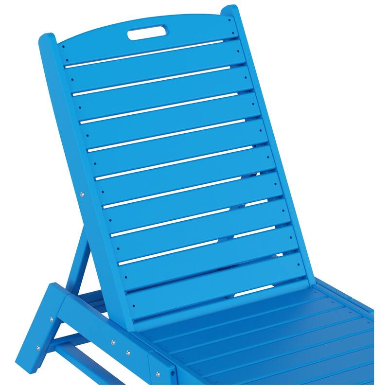 Laguna Hdpe All Weather Outdoor Patio Pool Reclining Armless Chaise Lounges With Square Side Table (3-Piece Set)