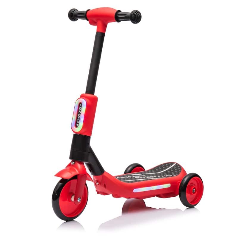 2in1 Kids Ride On Three-Wheel Balance Electric Scooter,Toy For Kids,Tail Color Lights W/Spray,Wider Pedal,For Kids 3-6