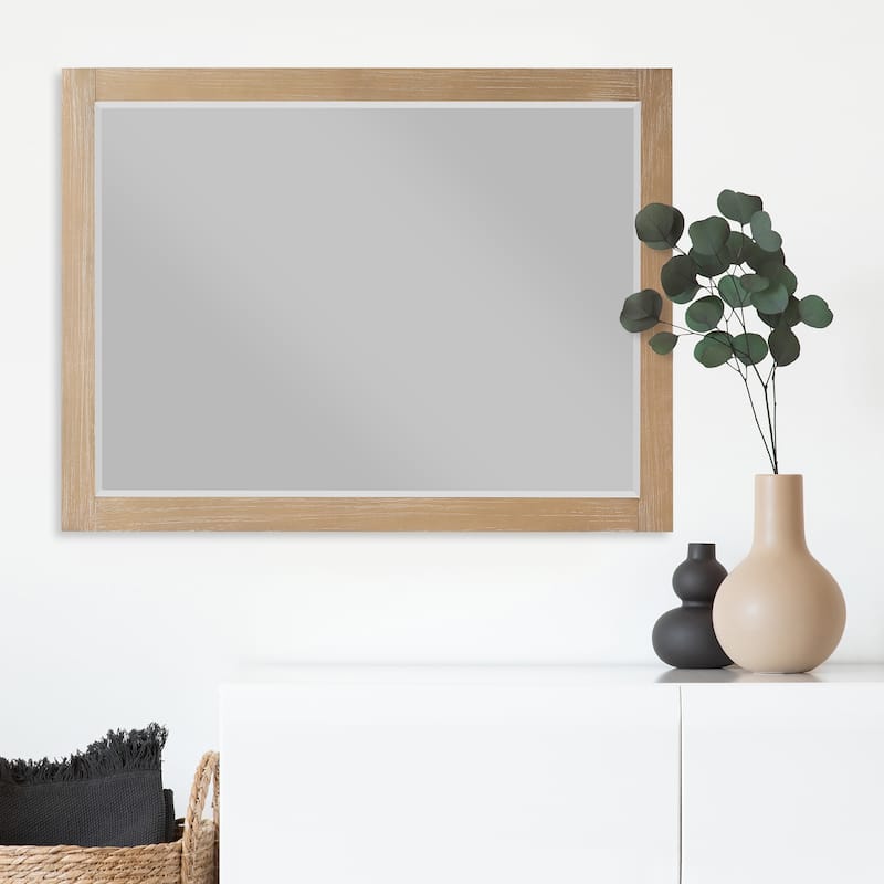 Altair Ivy Rectangular Bathroom Wood Framed Wall Mirror