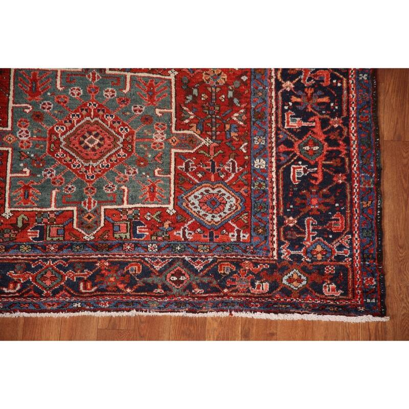 Vegetable Day Antique Geometric Gharajeh Persian Wool Carpet - 4'9" x 6'4"