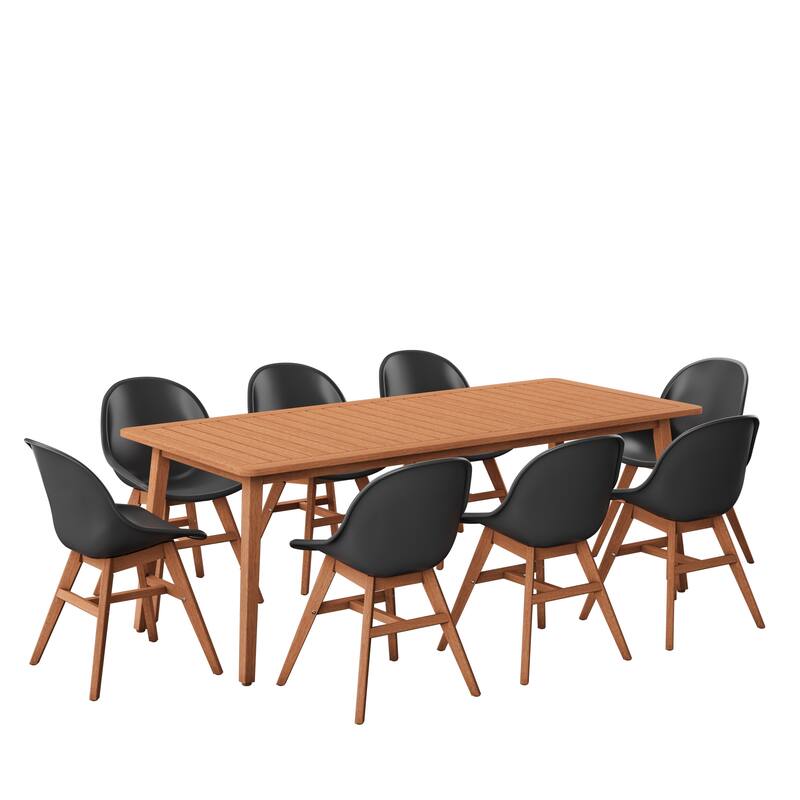 Amazonia 9pc Outdoor Patio Jenthre Dining Wood Set