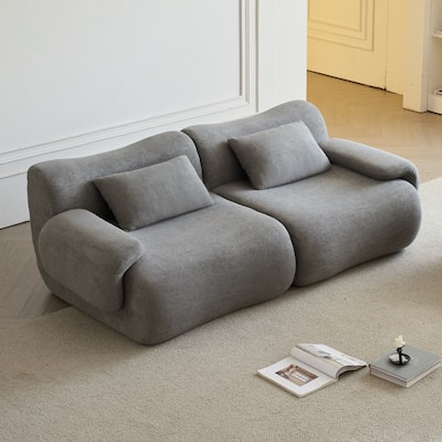 Ergonomics Loveseat Sofa with Curved Deep Seat