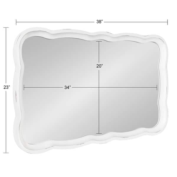 dimension image slide 2 of 3, Kate and Laurel Hatherleigh Scallop Wood Wall Mirror