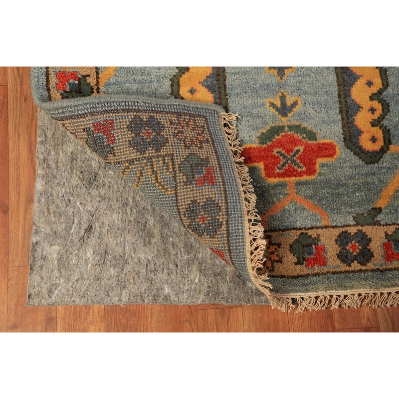 Blue Oushak Indian Area Rug Handmade Wool Carpet - 8'10"x 12'0"