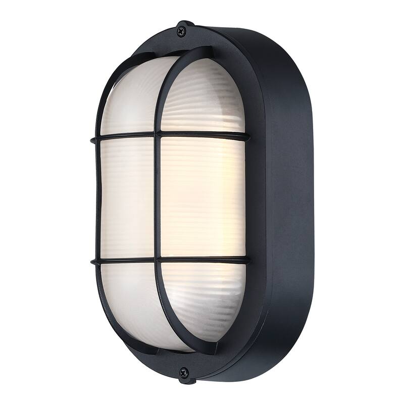Outdoor Light Fixture Wall Mount with Ellipse Frosted Glass Shade,1*E26 or LED