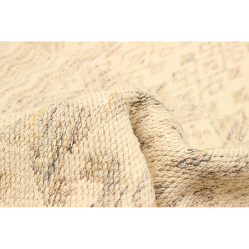 ECARPETGALLERY Flat-Weave Ankara FW Khaki Wool Kilim - 4'9 x 8'0