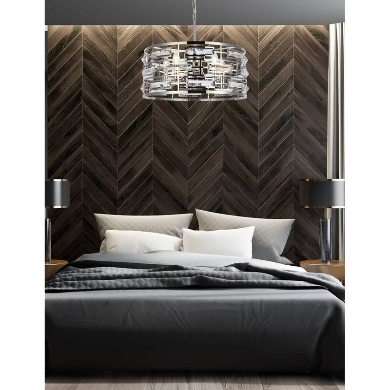 Elegant Lighting 1108D19 Kennedy 5 Light 19" Wide Crystal Pendant with