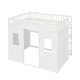 preview thumbnail 91 of 112, Solid Wood House Loft Bed with Window Design and Ladder, Twin/Full Size Playhouse Bed Loft Bed Frame with Guardrail for Kids