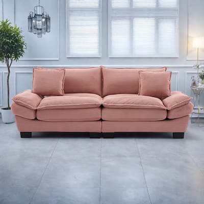 65.5" Upholstered 3-Seater Sofa Couch with Two Pillows and Sturdy Construction