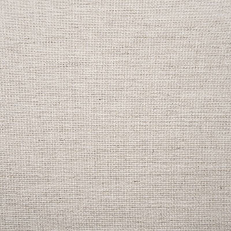 Gwynn Beige Fabric w/ Light Brown Wood Pouf