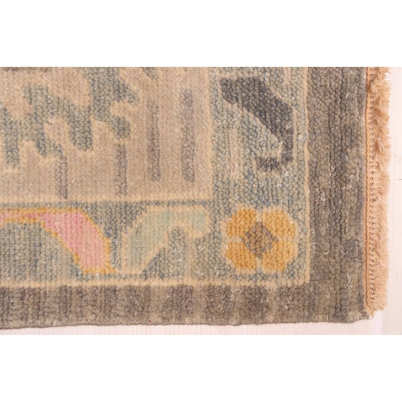 ECARPETGALLERY Hand-knotted Modern Oushak Dark Grey Wool Rug - 9'9 x 14'10