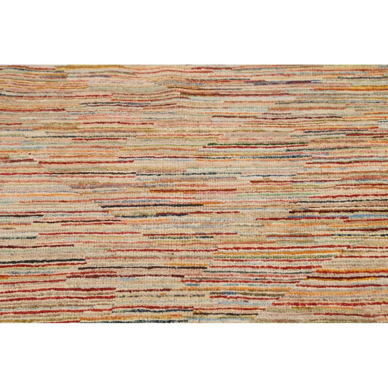 Vegetable Dye Striped Gabbeh Kashkoli Wool Area Rug Handmade Carpet - 3'3" x 4'10"
