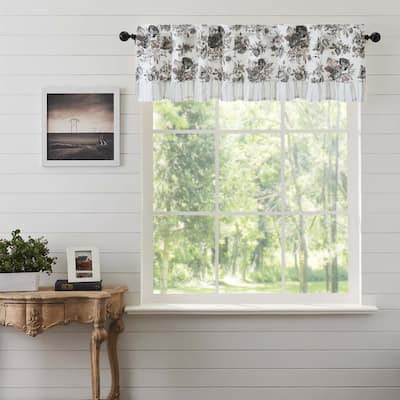 Annie Portabella Floral Ruffled Valance 16x72