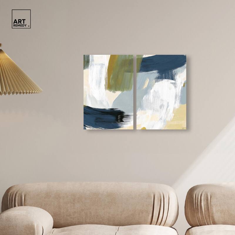 Textured Greens II Canvas Set of 2 by Art Remedy, Gallery Wrapped