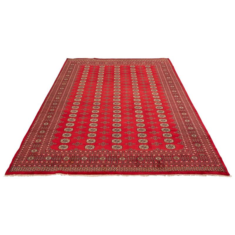 ECARPETGALLERY Hand-knotted Finest Peshawar Bokhara Red Wool Rug - 9'1 x 12'5