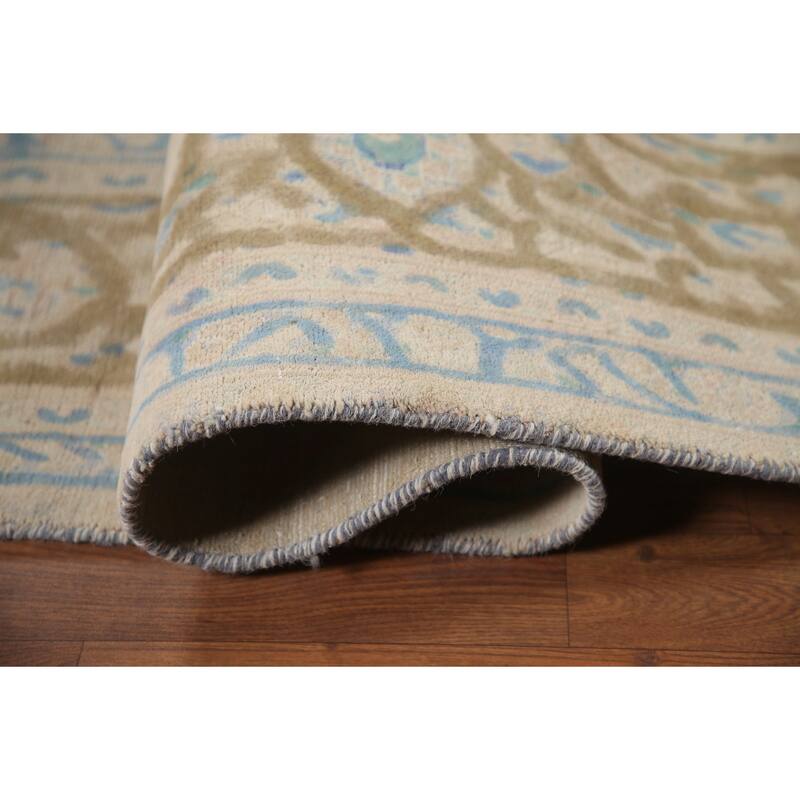 Hand Knotted Oriental 100% Wool Carpet Traditional Floral Pink Mashad Area Rug - 12' 9'' X 9' 5''