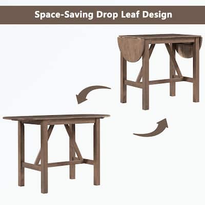 Wood Drop Leaf Counter Height Dining Table