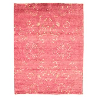 ECARPETGALLERY Hand-knotted Lahore Finest Collection Pink Wool Rug - 6 ...