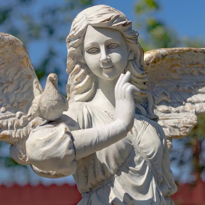 46 Inch Tall Magnesium Angel Statue with Billowing Dress