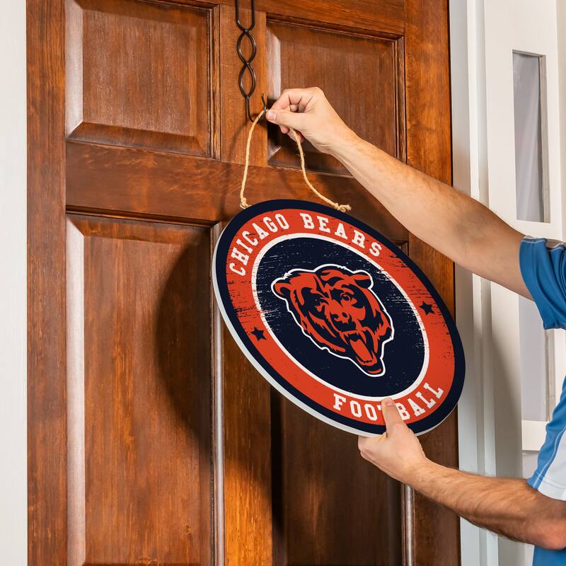 Chicago Bears Wooden Door Decor Wall Sign - Multi-Color