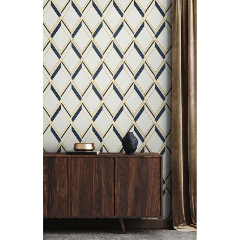 Seabrook Designs Brooklyn Diamond Nonwoven Unpasted Wallpaper